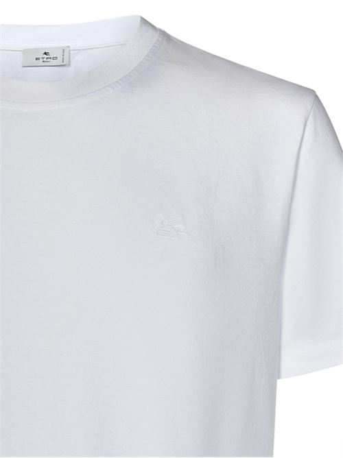 T-shirt da uomo girocollo, mezza manica in cotone con Pegaso tono su tono  ETRO | MRMA0002AJ262W0800